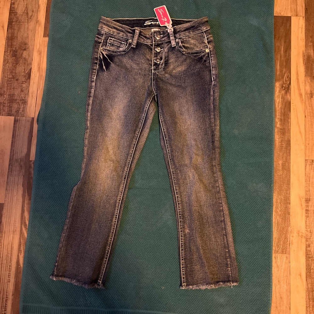 Seven7 Women's Boot Cut Jeans in Dark Blue